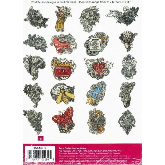 Anita Goodesign Out Of This Swirl Collection Embroidery Designs Set - Picture 2 of 8
